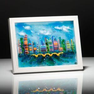 katrina shearlaw salining the city wall mounted glass art